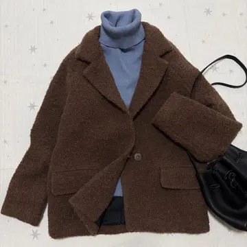 투모로우랜드 데 프레 복슬복슬 테일러드 자켓