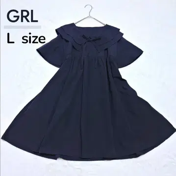 그레일 세일러 카라 플레어 원피스 반팔 리본 ( L )