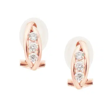 K10 핑크 골드 큐빅 귀찌