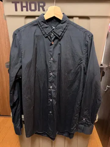 yohji Ground Y 블랙 긴팔 드레스 셔츠