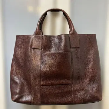 빅 다크 브라운 가죽 토트백