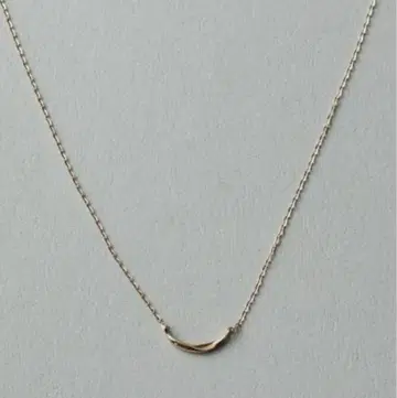 미사용 에테 K10YG 레이어 크레센트 문 목걸이