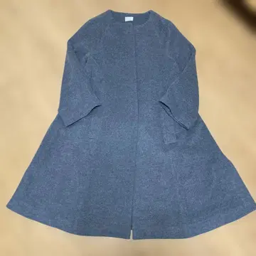 소노 sono 플레어 a라인 노카라 코트 롱 코트 그레이