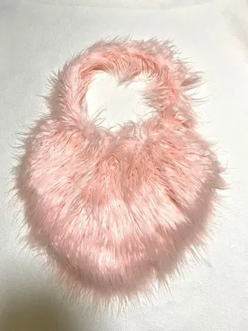 퍼 핸드 토트백 하트 모양 핑크