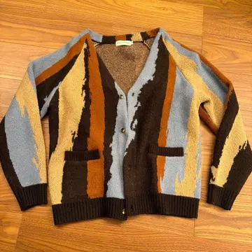 멀티 컬러 스트라이프 가디건