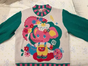 컬러풀한 코끼리 긴팔 스웨터