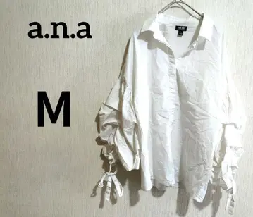 a.n.a 화이트 벌룬 슬리브 셔츠 [ M ]