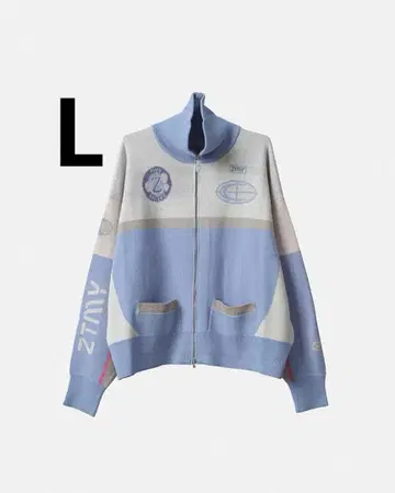 풀 집 니트 저지 (밀키 블루) L 사이즈