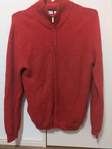 빨간색 집업 니트 Calvin Klein