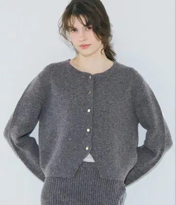 coca 융모 니트 금장 버튼 가디건 코카 가디건