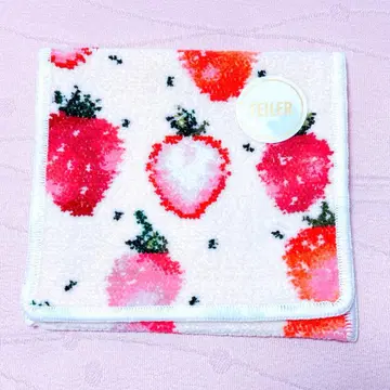 미사용 새상품 페이러 러브러리 손수건 파우치 스트로베리 도트