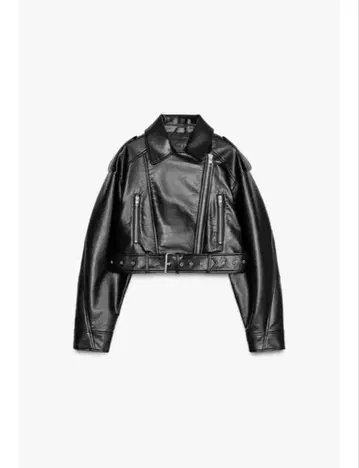 zara 인조 가죽 크롭 라이더 자켓 ZARA