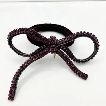 acca 아카 드레스 포니 핑크 x 블랙 큐빅 머리끈