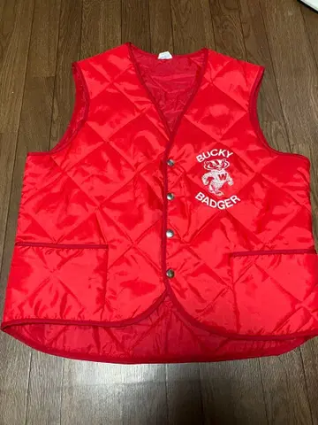 70s USA제 Unitog 퀼팅 베스트 빨간색