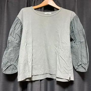 YARRA 그레이 오부 소매 벌룬 슬리브