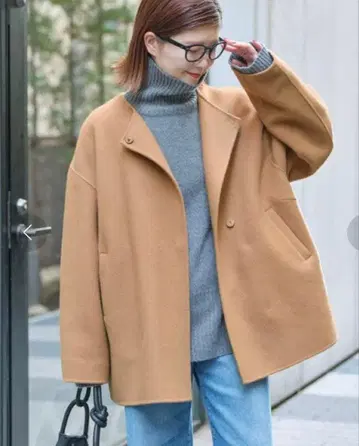 Spick and Span 리버 오픈 카라 미들 기장 코트 38