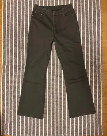 EDWIN 다크 브라운 부츠컷 데님 플레어 팬츠 데님 33 x 32