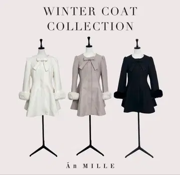 2024 안미르 리본 노카라 플레어 코트(BK)