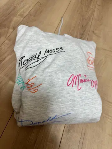 디즈니 랜드 씨 사인 포함 그레이 후드티