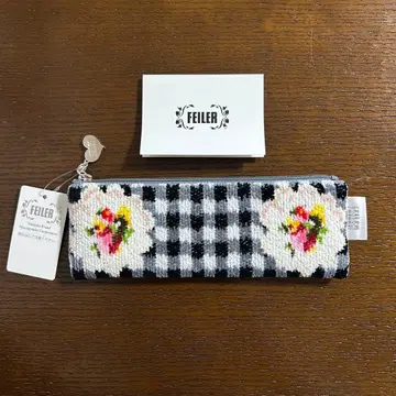 미사용 페이러 펜 케이스 비시 체크 안경 케이스 꽃 FEILER