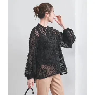 유나이티드 애로우즈 백플레어컷 자카드 블라우스 택 포함 미사용 새상품