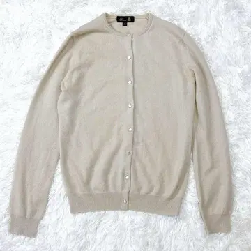 드로어 새상품급 캐시미어 크루 가디건 베이지 쉘 버튼 현행 택