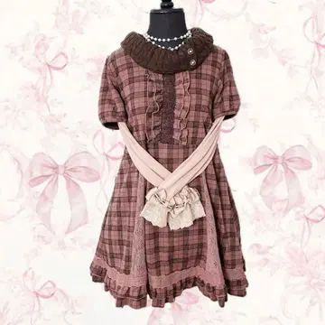 y2k axes femme 체크 오프 터틀 프릴 원피스 걸리시