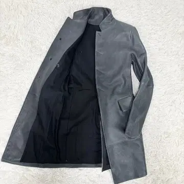 체어맨 쿠즈 가죽 마오 칼라 롱 가죽 코트 44