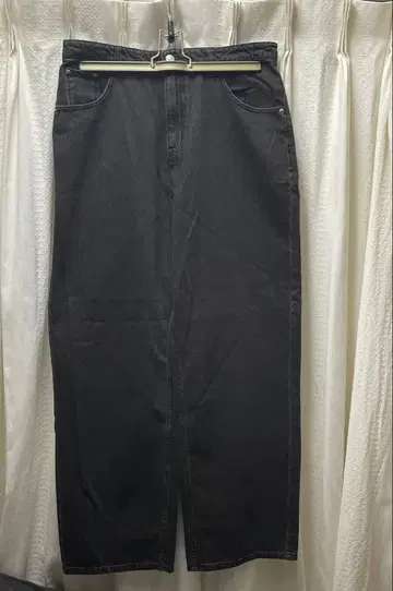 프릭스스토어 와이드 스트레이트 데님 팬츠 차콜 그레이