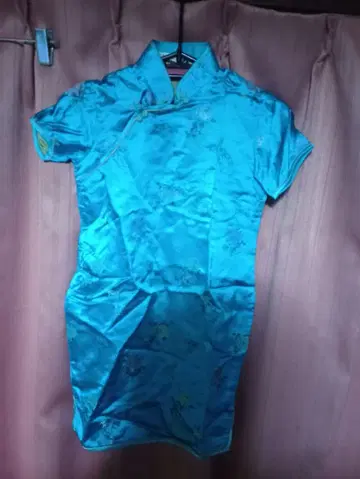 파란색 자수 정품 차이나 드레스 차이나복 made in china