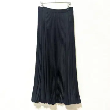 Graphpaper 플리츠 네이비 롱 스커트 새틴 사이즈 00