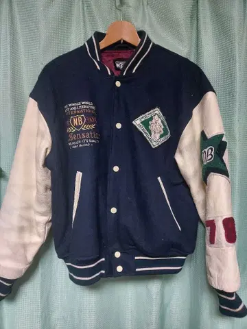 NEOBLOOD SPORTS 바시티 자켓 네이비/화이트