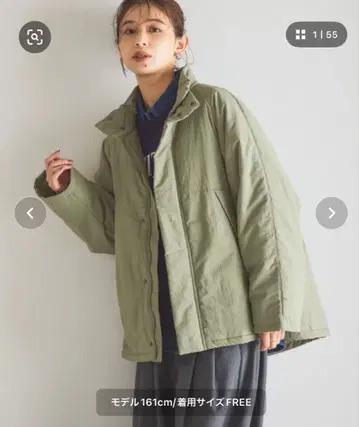 studio CLIP 스탠드 카라 미들 코트 [ 프티 사이즈 ] 카키