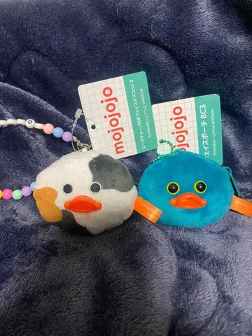 mojojojo 비즈 체인 포함 페이스 마스코트 파우치 오리 2종