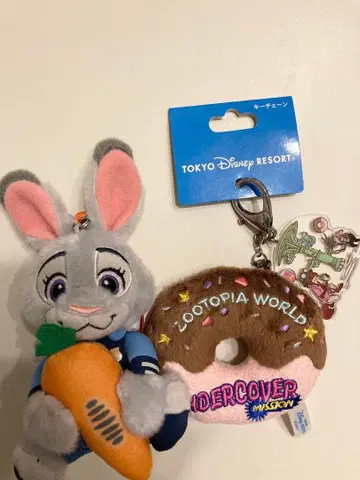 주토피아 주디 봉제 인형 참 도넛 참