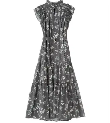 릴리안 캐럿 프린트 티어드 원피스