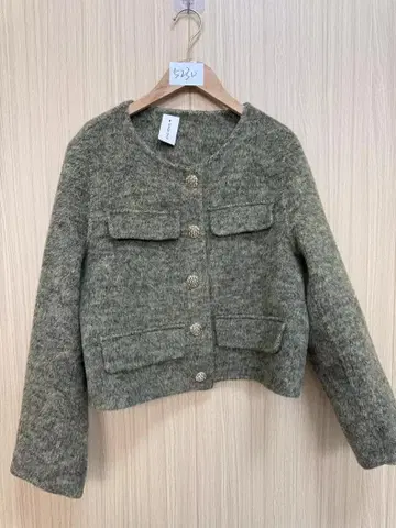 그린 계열 노카라 자켓