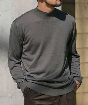 [ UR TECH ] 하이 게이지 하이넥 니트 그레이