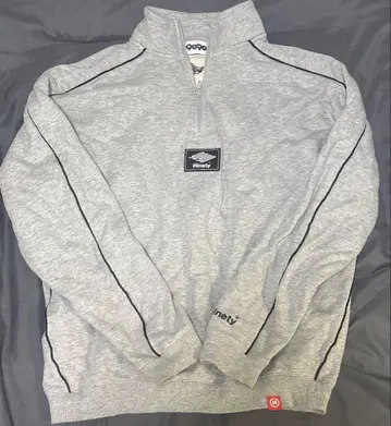 9090 하프 지퍼 맨투맨 멜란지 그레이