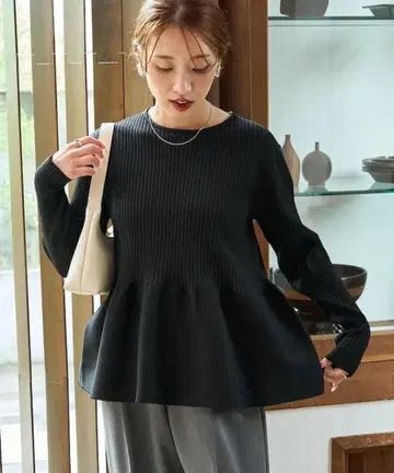 FREAK'S STORE 워셔블 페플럼 니트 풀오버