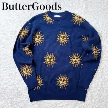 ButterGoods 태양 자수 네이비 스웨터 M