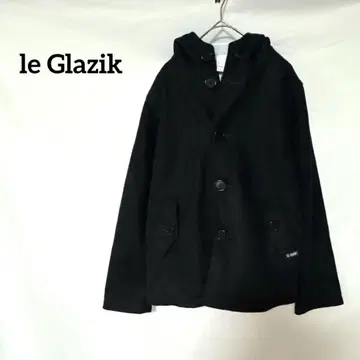 르 글라지크 후드 부착 피 코트 S 블랙 프랑스제 아우터