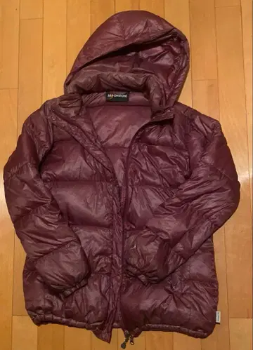 퍼플 후드 부착 다운 자켓 M