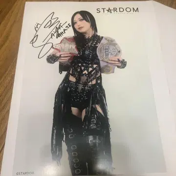 카미타니 사야 스타덤 STARDOM 친필 사인 2관 왕자 벨트 포트레이트