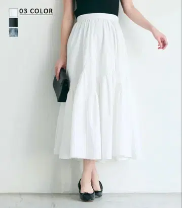 새상품 베이스먼트 온라인 개더 절개 스커트 화이트 흰색 SP 사이즈