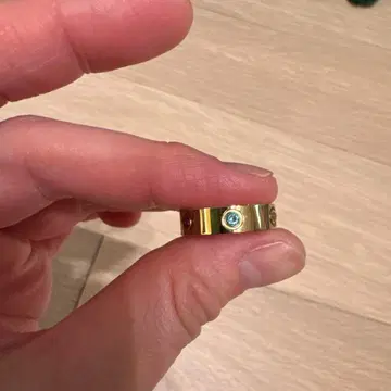 골드 스톤 부착 반지 9호