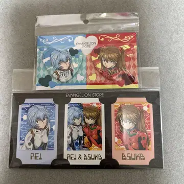 에반게리온 하트형 캔뱃지 폴라로이드풍 카드 세트 아스카 레이