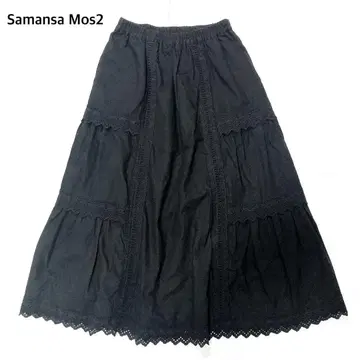 [ 새상품급 ] 사만사 모스모스 SM2 레이스 x 개더 롱 스커트