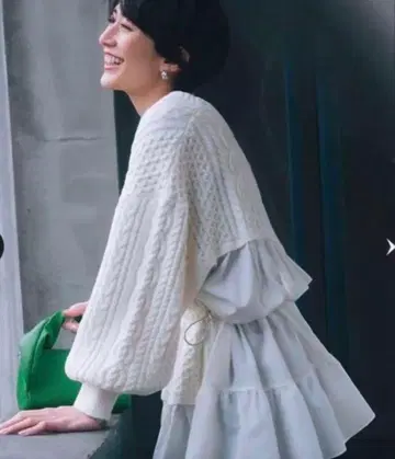 아르페쥬 스토리 타프타 콤비 케이블 가디건