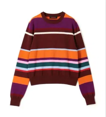 CABaN 코튼 캐시미어 멀티 보더 크루넥 풀오버